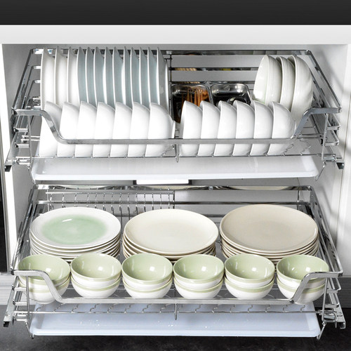 厨房拉篮304不锈钢650 700 750 800 850 900柜体碗碟篮橱柜拉蓝