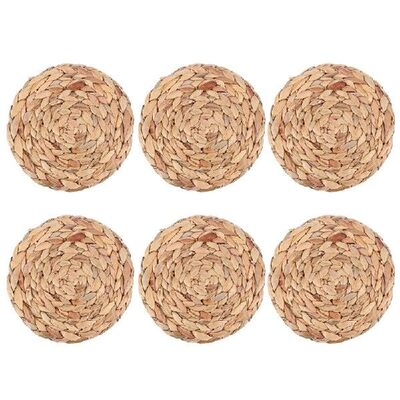 好货6Pack Round Woven Placemats For Dining Table, 7.8 Inch