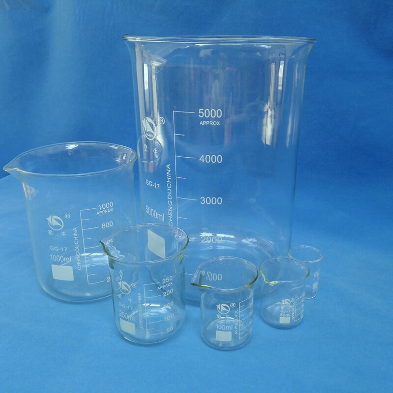 厂家蜀牛玻璃烧杯1000ml耐高温刻度杯加厚实验器材玻璃仪器开票