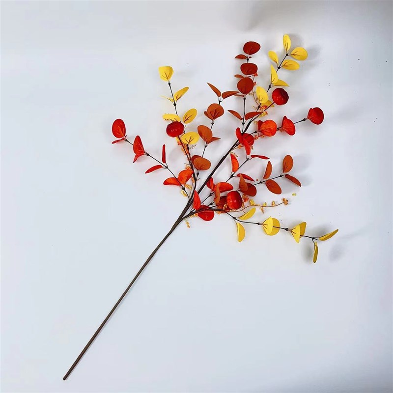 Eucalyptus Leaf Thanksgiving Pumpkin Noodle Bead Style Simul