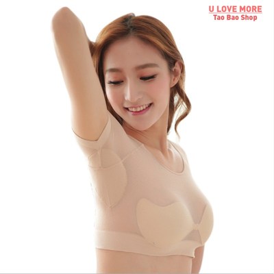 Women Washable T-shirt Shape Sweat Pads Underarm Sweat Absor