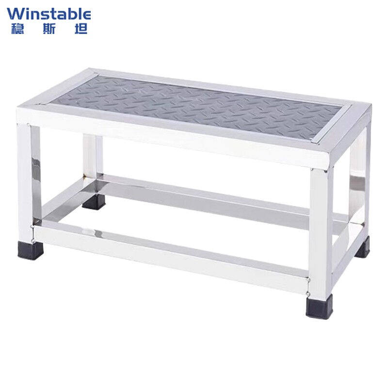 稳斯坦W7176加厚不锈钢防滑多用脚踏凳实验室检查牀台阶梯凳单层4