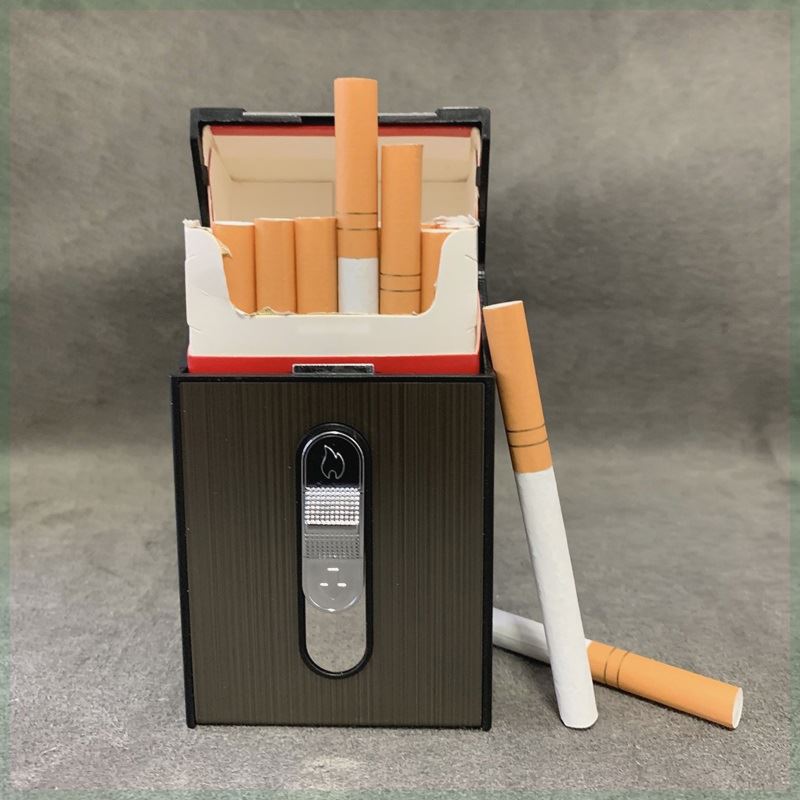 充电烟盒打火机一体20支装创意个性可携式粗中细支整盒装软硬包通