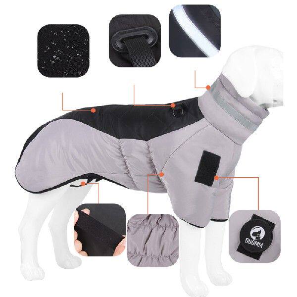 Winter Warm Pet Dog Clothes For Large Dogs Reflective Big
