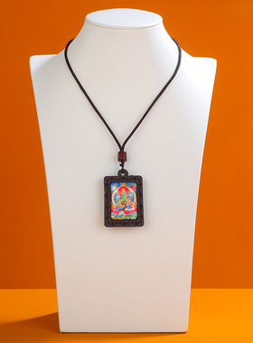 唐卡佛牌吊坠黄财神项链四臂观音文殊菩萨圆款药师佛项坠莲师佛像