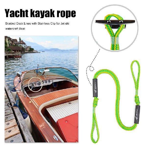 1PC 5.5 Foot PE Marine Mooring Rope Boat Bungee Dock Line