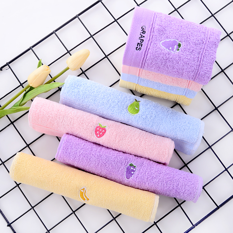 4条装儿童小毛巾纯棉洗脸毛巾男女宝宝可爱柔软舒适面巾全棉吸水