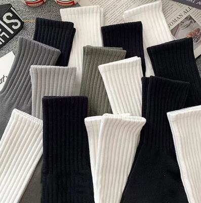 运动袜子色百搭ins潮流春秋款男
