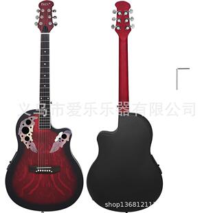 电箱民谣吉他41寸EQ吉他guitar圆背电吉他葡萄孔电木吉他琴