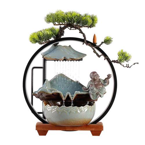 创意喷泉流水循环水招财摆件办公室客厅家居桌面装饰乔迁开业礼品
