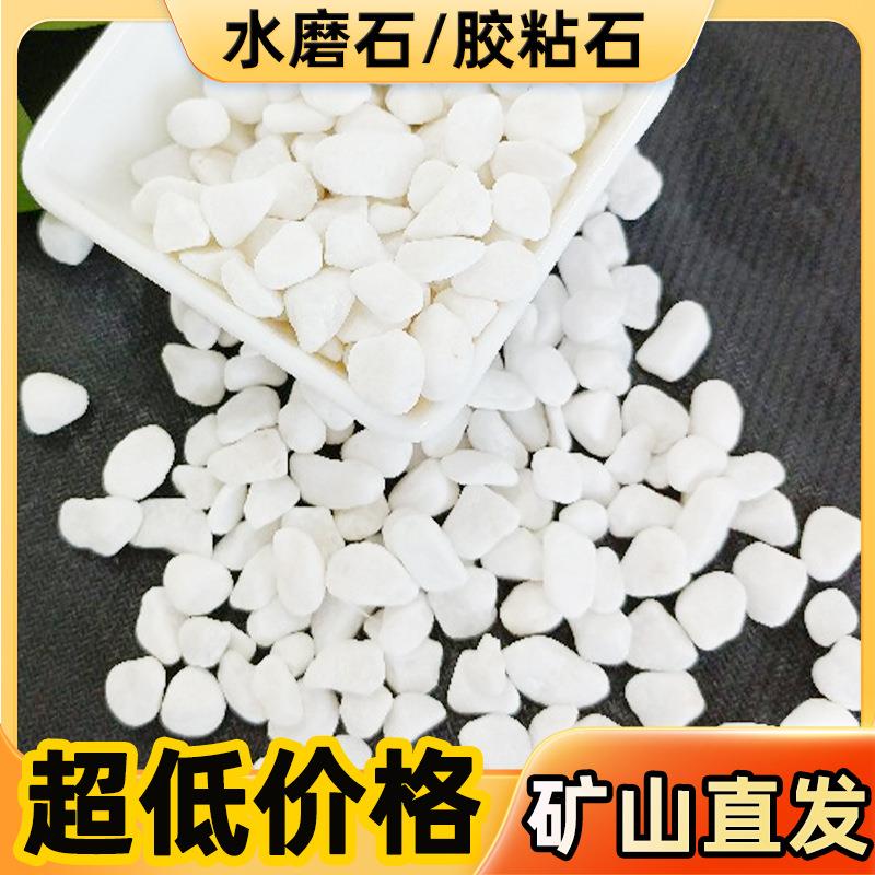 白石子白色水磨石子日式枯山水白色砾碎石园林造景白水洗石鹅卵