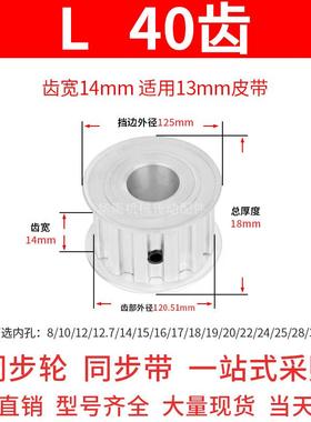 同步轮L40齿AF齿宽14内孔14 15 16 17 18 19 2230皮带轮L同步带轮