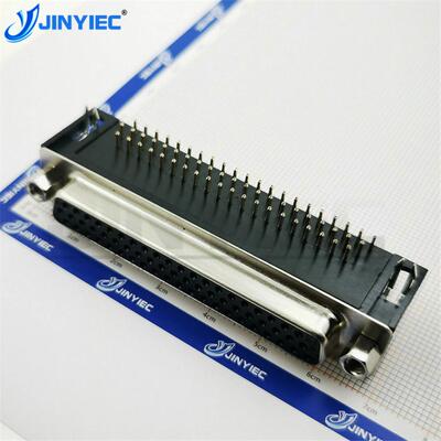 HDR62 62针/芯 母头 母座 RS232串口 全金三排插板 90度弯脚叉锁