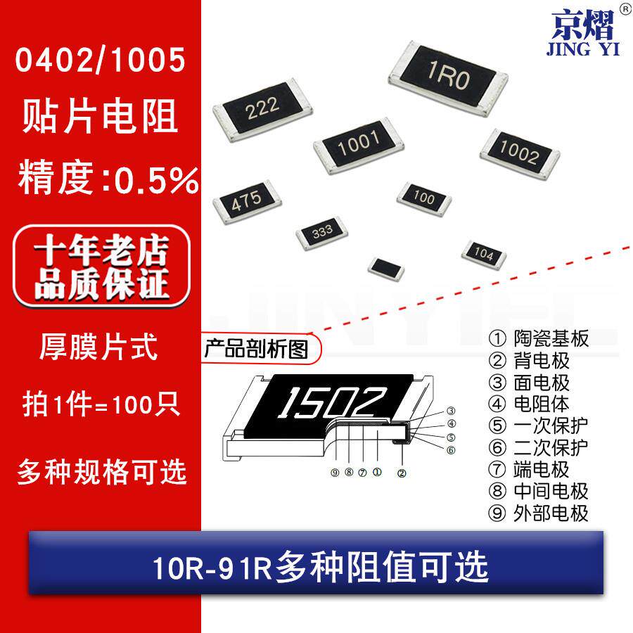 0402贴片电阻 高精度 0.5% 10R 15R 22R 36R 47R 56R 75R 82R 91R,纺织面料/辅料/配套,服装加工设备,淘宝优惠券,粉丝福利购,淘宝优惠卷