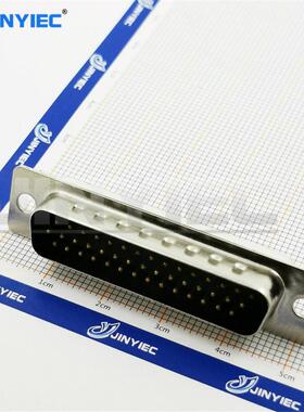 VGA公头 HDB44针 黑胶半金插头 三/3排44针焊接公头 焊线式连接头