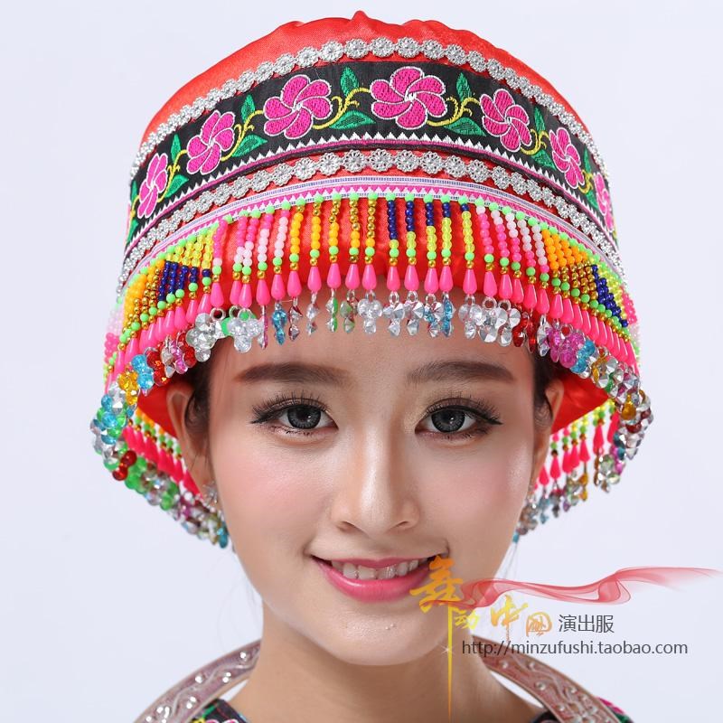 贵州苗族苗银头饰帽子靴子少数民族土家族侗族舞蹈服演出服装配饰