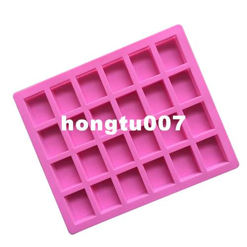 极速New 24-Cavity DIY Rectangular Form Silicone Soap Mold Ic
