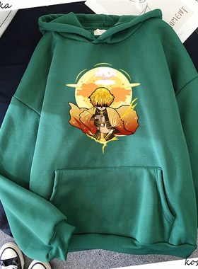 Anime Sweatshirt Demon Slayer Zenitsu Winter Casual Graphic