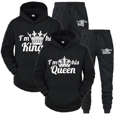 Lover Tracksuit Hoodies Printing QUEEN KING Couple Sweatshir