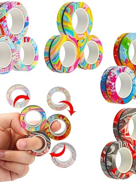 Hot 3PCS Magnetic Spinne Fidget Ring Spinner Magnet Fidget T