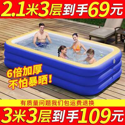 冲气游游池充气游泳池儿童家用婴儿宝宝折叠游泳桶家庭成人小孩户