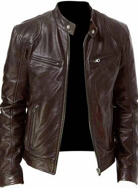 foreign trade European and American mens mens leather jack