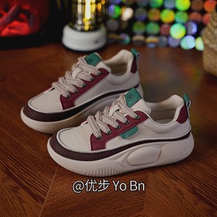 女学生增高运动板鞋 韩版 潮休闲街拍HB6608 新款 2023秋小白鞋