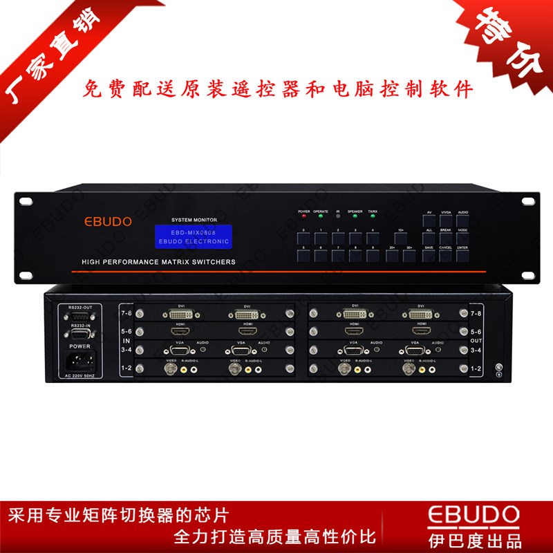 DVI输出板卡2路 支持高清数字DVI信号混插混合矩阵切换器输出卡