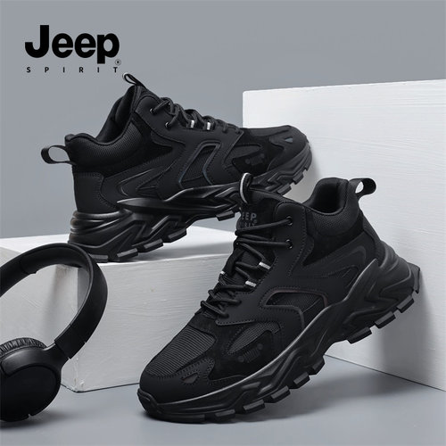 jeepspirit2025新款运动老爹鞋男