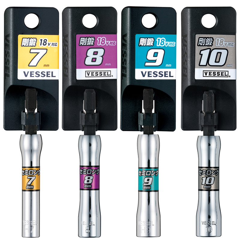 日本VESSEL威威风批头套筒电动气动六角螺母汽车进口刚锻中型套筒