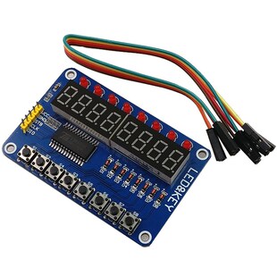 TM1638按键数码管LED显示模块 8位数码管 LED按键 兼容Ardiuno/51