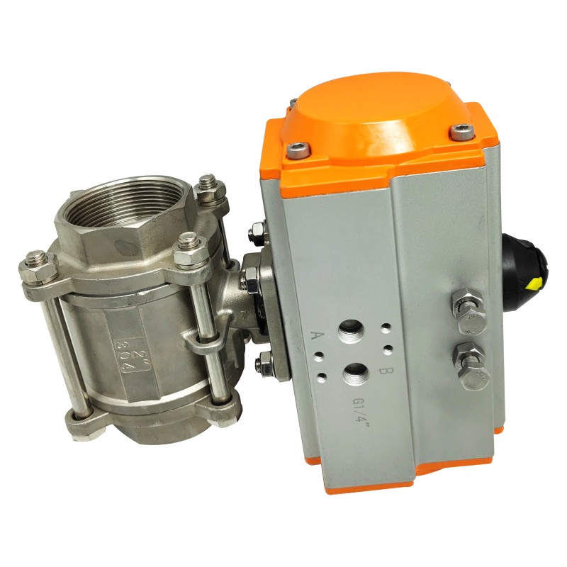 Q611F-16P气动丝扣球阀高温不锈钢三片式内螺纹阀门DN15 20 25 32