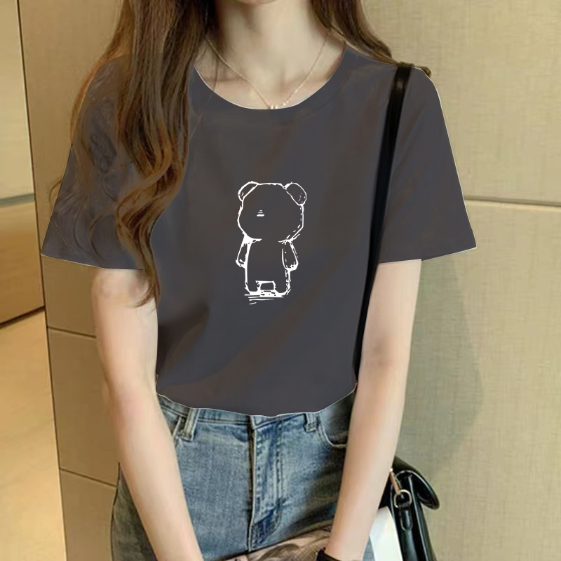 速发ove上size韩版白色纯棉T款2025恤宽松半袖士r衣潮