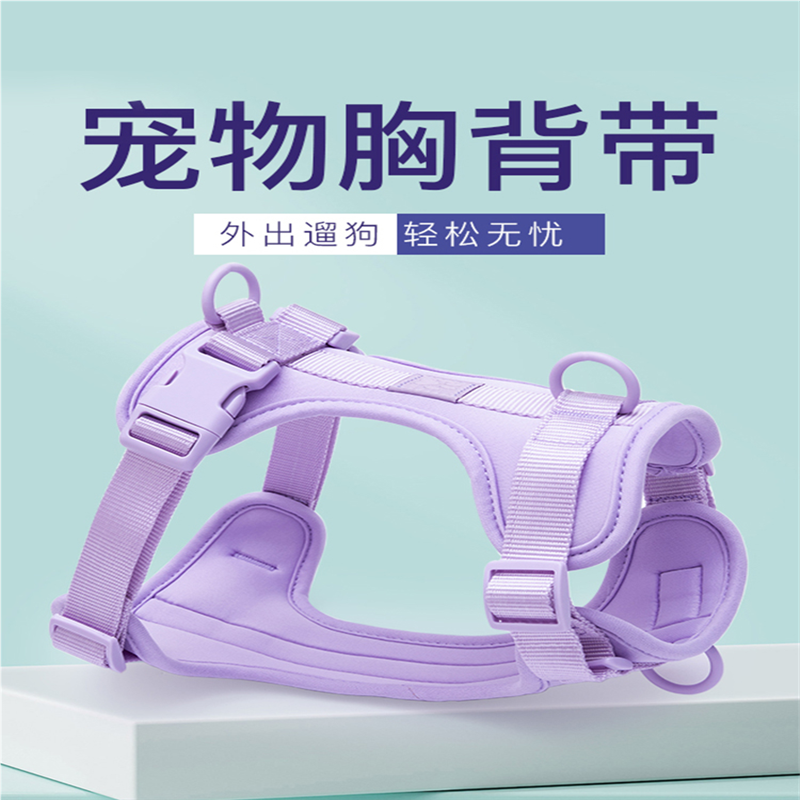 红色爆款宠物用轻盈透气胸背防水项圈牵引绳狗背带大中小型犬用
