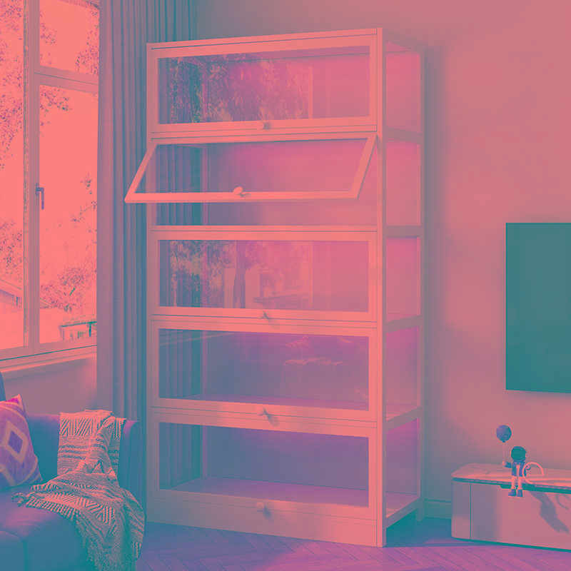 书架落地置物架儿童家用收纳防尘简易书柜带门靠墙客厅储物展示柜