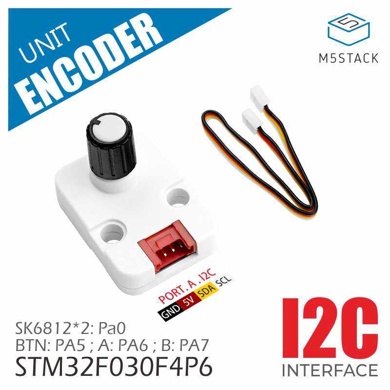官方M5Stack Encoder Unit 旋转编码器 I2C STM32F030 人机交互