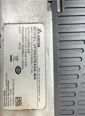 变频器台达变频器，型号：VFD037E43A-BA6.8（憨憨电子）