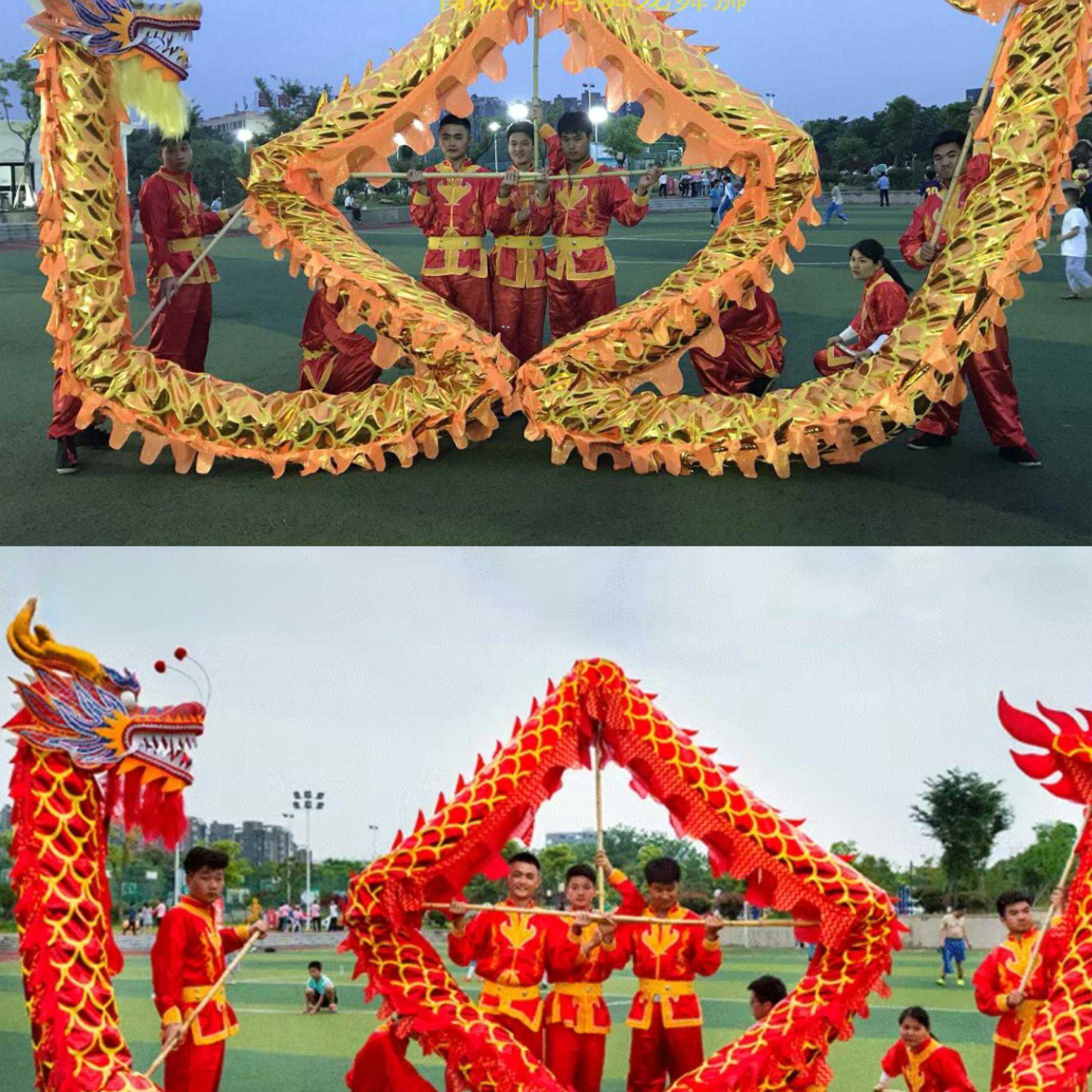 舞龙道具烫金龙龙灯国龙舞龙舞狮青城飞鸿舞龙牛津布烫金龙质保