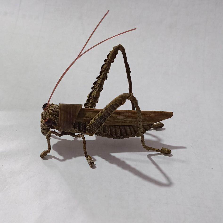 棕编蚂蚱蚱蜢草编昆虫动物手工艺品手工作业古装电影电视剧道具