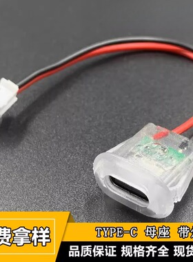 TYPE-C母座USB3.1接口2P卡式防水带线diy简易正反插typec充电口座