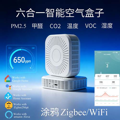 涂鸦智能WiFiZigbee六合一PM25全