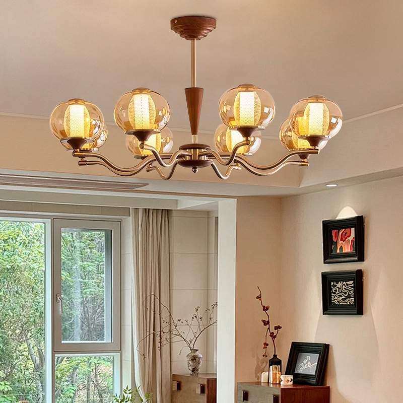中古风客厅吊灯法式轻奢大气高级感玻璃餐厅复古胡桃木纹大厅吊灯,包装,五金配件包装,淘宝优惠券,粉丝福利购,淘宝优惠卷