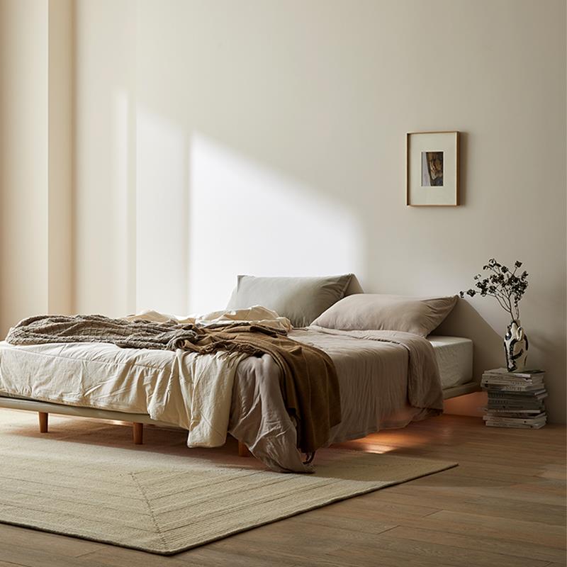 9U空空悬浮床现代简约卧室双人床实木床架1.8米1.5米排骨架大