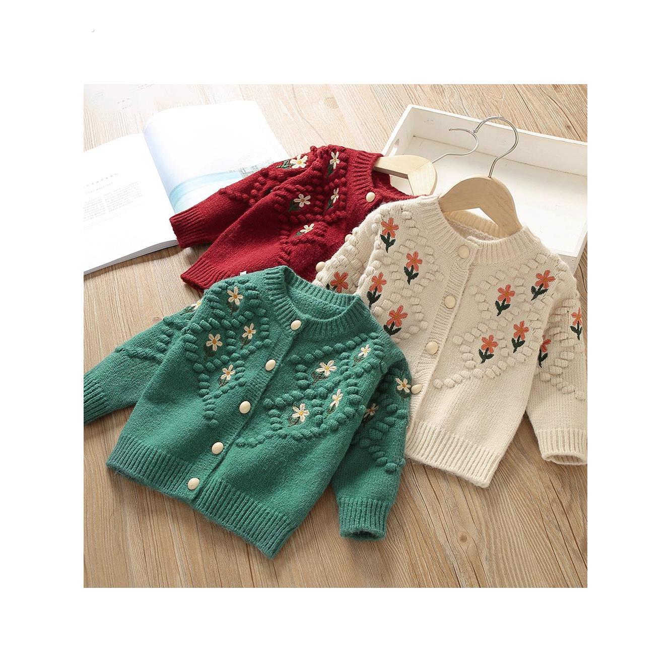 女孩针织开衫2024新款秋冬儿童毛衣上衣女婴上衣秋季儿童服装秋季