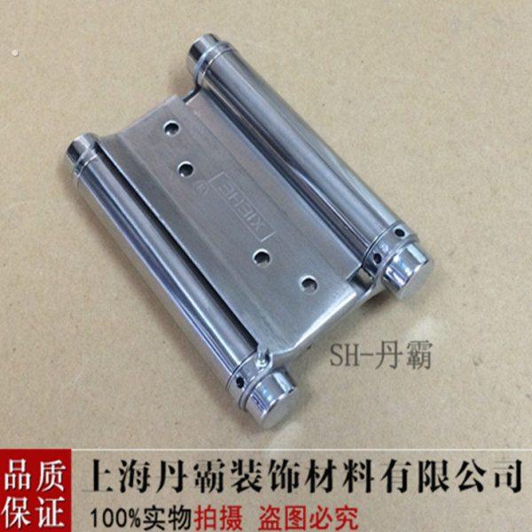 3寸不锈钢自由门弹簧合页双开铰链双弹自动回位关门双向门合叶