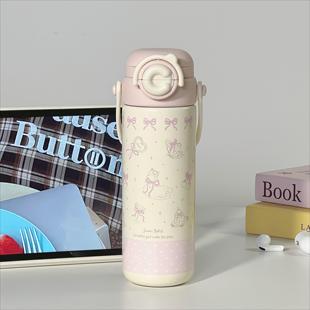 可爱大容量保温杯女生高颜值新款 316不锈钢水杯带吸管杯子手提