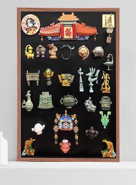 简约现代冰箱贴收纳架磁吸挂式小黑板桌面展示板旅游纪念品收纳架
