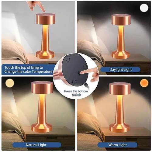 Retro Table Lamp Metal Touch Decor for Bar Coffee Restaurant