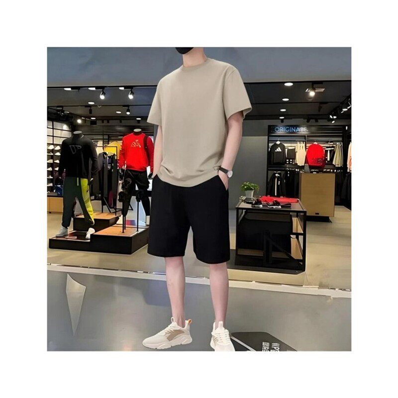 初集男装专营4两件套运动套装男夏季薄款短袖短裤休闲2跑步宽松大