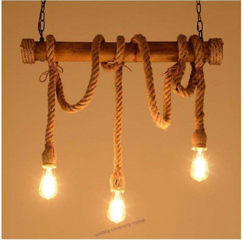 美式乡村复古咖啡餐厅创意服时装店网吧台橱窗工业风麻绳多头吊灯